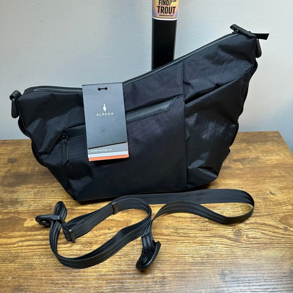 NEW Alpaka Flow Satchel 4L Black X-Pac X42 Water Resistant Crossbody Bag